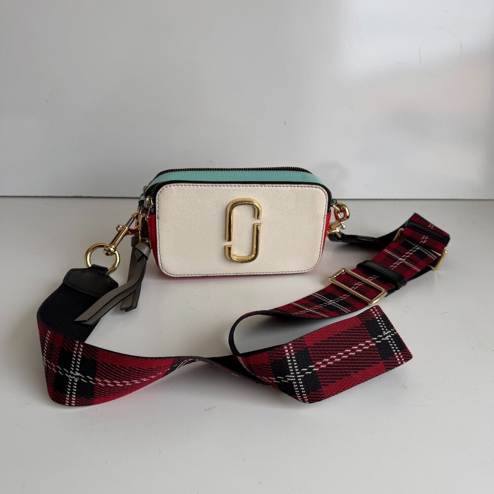 Marc Jacobs Snapshot Camera Bag Red White Blue Lumberjack Crossbody